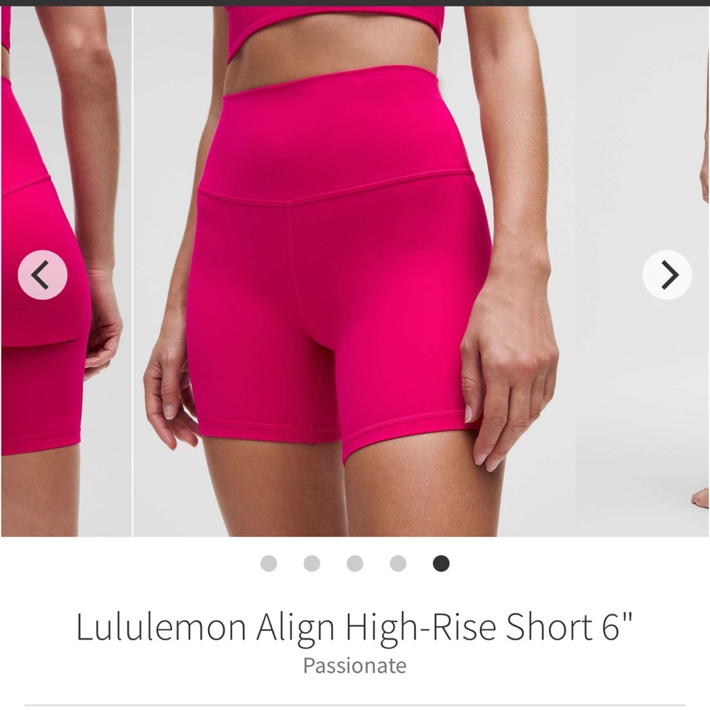 NWOT lululemon Align High-Rise 6" Shorts - Passionate Pink